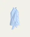 Stella Mccartney Halterneck Panel Sleeveless Top In Sky Blue