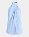 Stella Mccartney Halterneck Panel Sleeveless Top In Sky Blue