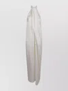 Stella Mccartney Shiny Satin Jumpsuit With Crossover Halterneck In White