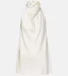 Stella Mccartney Cowl Neck Satin Halter Top In White
