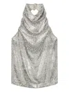 Stella Mccartney Metallic Velvet Halterneck Top And Hood In Gray