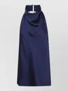 Stella Mccartney Halterneck Top Metal Ring Open Back Satin In Blue