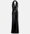 Stella Mccartney Halterneck Velvet Gown In Black