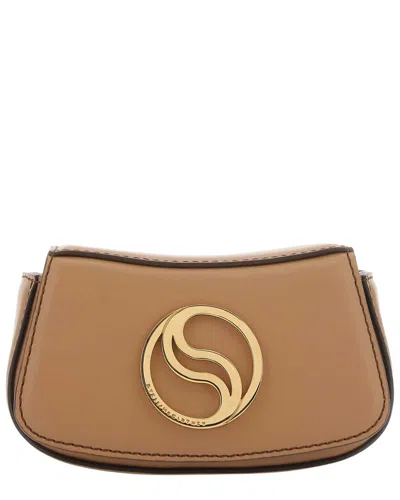 Stella Mccartney Logo Plaque Stapped Belt Bag In Brown