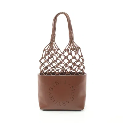 Stella Mccartney Handbag Tote Bag Logo Fake Leather Brown