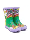 Stella Mccartney Happy-print Rain Boots In Purple