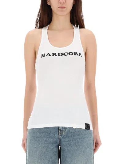 Stella Mccartney Hardcore Slogan Cotton Tank Top In White