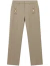 Stella Mccartney Hardware-detail Flannel Wool Trousers In Neutrals