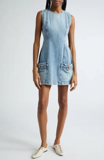 Stella Mccartney Hardware Detail Sleeveless Denim Sheath Dress