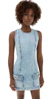 STELLA MCCARTNEY HARDWARE DETAILED DENIM DRESS VINTAGE BLUE DENIM