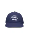 Stella Mccartney Cotton Baseball Cap With Curved Brim And Embroidered Text In Blue