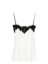 Stella Mccartney Satin Lace Trim Top In White