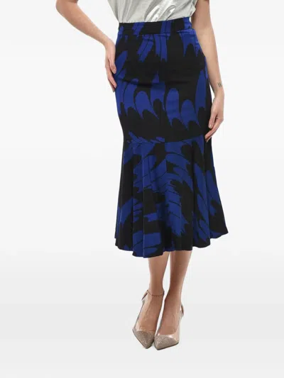 Stella Mccartney Haya Floral Satin Skirt With Flared Hem In Multi