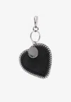 Stella Mccartney Womens Black Falabella Heart-shaped Faux-leather Charm In Black