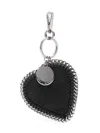 Stella Mccartney Womens Black Falabella Heart-shaped Faux-leather Charm In Black