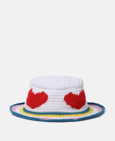Stella Mccartney Heart Crocheted Bucket Hat In White