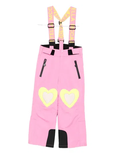 Stella Mccartney Kids' Heart-detail Suspender Ski Pants In Pink