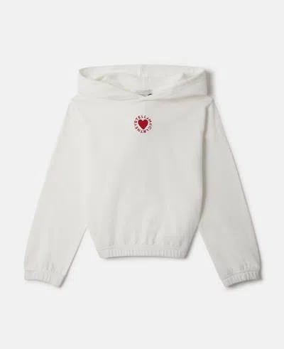 Stella Mccartney Kids' Heart Embroidered Hoodie In White