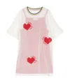 Stella Mccartney Heart-embroidered Layered Dress In Pink
