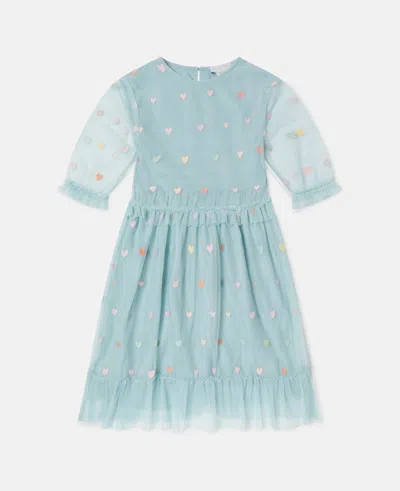 Stella Mccartney Heart Embroidered Long-sleeve Dress In Multi