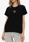 Stella Mccartney Heart Logo Crewneck T-shirt In Black