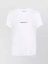 Stella Mccartney White Crewneck T-shirt With Embroidered Logo At The Front In Cotton Woman In White