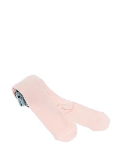 Stella Mccartney Kids' Heart-motif Colour-blocked Tights In Pink