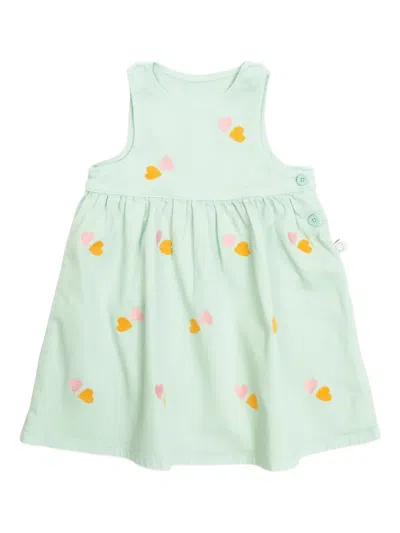 Stella Mccartney Babies' Heart-motif Sleeveless Dress In Green