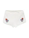 Stella Mccartney Heart-patches Cotton Mini Shorts In White