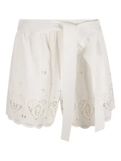 Stella Mccartney Heart-patterned Shorts In White