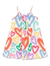 Shop Stella Mccartney Heart-print Dress In 白色