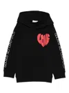 Stella Mccartney Heart-print Hooded Top In Black