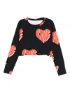 Stella Mccartney Heart-print Long-sleeve Top In Black