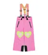 Stella Mccartney Kids Heart Pink Ski Salopettes In Pink