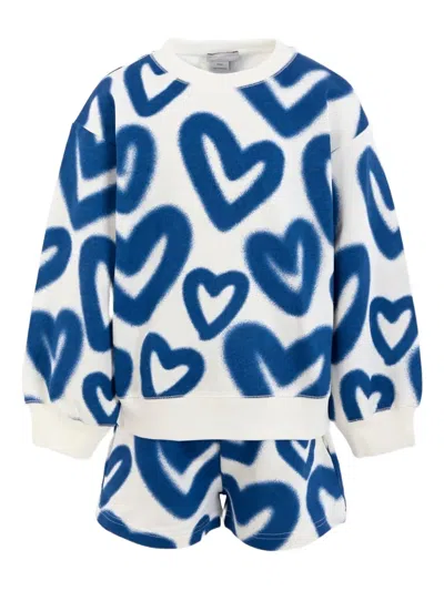 Stella Mccartney Kids' Heart-print Tracksuit In Neutral