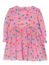 Stella Mccartney Pink Dress For Baby Girl With Hearts In Pink