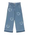 Stella Mccartney Kids Teen Girls Blue Denim Heart Jeans In Blue