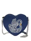 Stella Mccartney Girls Swan Heart Shoulder Bag In Blue