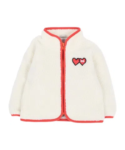 Stella Mccartney Heart-patch Fleece Jacket In White
