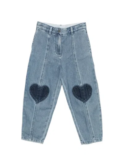 Stella Mccartney Heart-patch Seamed Jeans In Blue