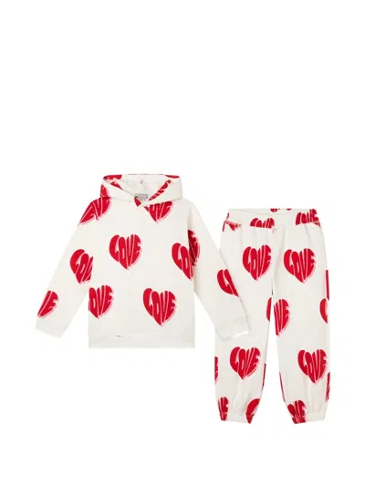 Stella Mccartney Kids' Heart-print Tracksuit In Neutral