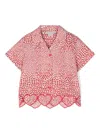 Stella Mccartney Red Shirt For Girl With Hearts Print In Red