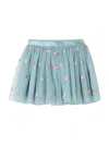 Stella Mccartney Kids Tulle Skirt With Glitter And Hearts In Blue