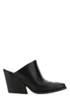 Stella Mccartney Square-toe Cuban-heel Mules In 1000