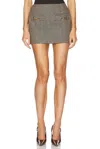 Stella Mccartney Herringbone Mini Skirt In Chestnut