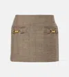 Stella Mccartney Herringbone Wool-blend Miniskirt In Brown