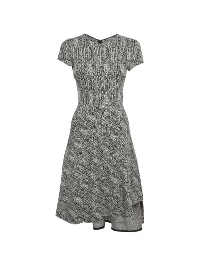 Pre-owned Stella Mccartney Herringbone-pattern Mini Dress In Black
