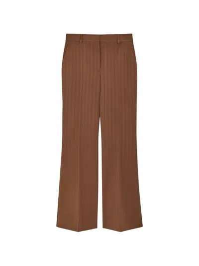 Stella Mccartney Herringbone-pattern Trousers In Brown