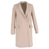 Stella Mccartney Hidden-buttoned Coat In Pale Pink Wool In Pink