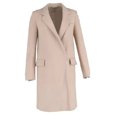 Stella Mccartney Hidden-buttoned Coat In Pale Pink Wool